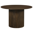 Pemberly Row 5-Piece Round Wood and Fabric Dining Set in Cream/Walnut
