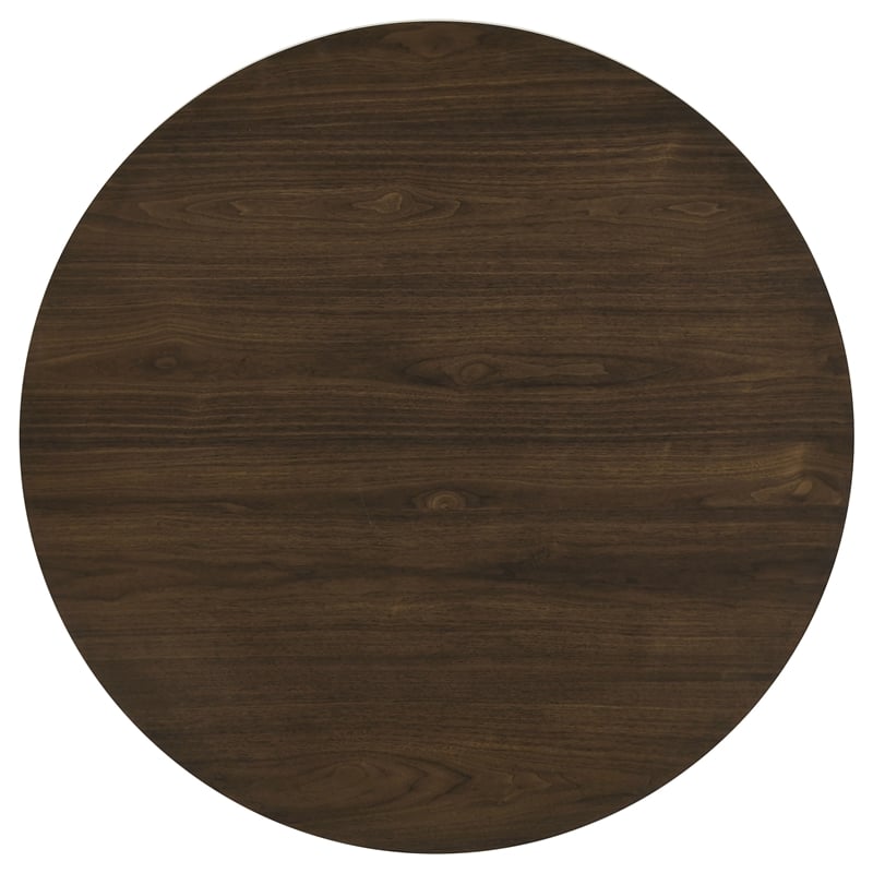 Pemberly Row 5-Piece Round Wood and Fabric Dining Set in Cream/Walnut