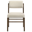 Pemberly Row 5-Piece Round Wood and Fabric Dining Set in Cream/Walnut