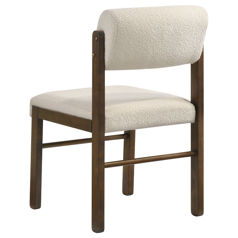 Pemberly Row 5-Piece Round Wood and Fabric Dining Set in Cream/Walnut