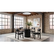 Pemberly Row 5-Piece Round Wood and Faux Leather Dining Set in Black