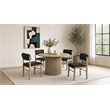 Pemberly Row 5-Piece Round Wood and Faux Leather Dining Set in Black/Oak