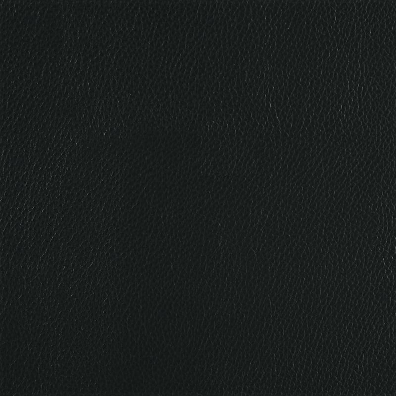 Pemberly Row 5-Piece Round Wood and Faux Leather Dining Set in Black/Oak