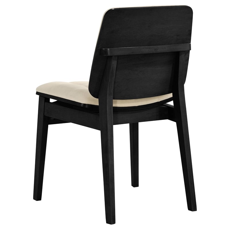 Pemberly Row 5-Piece Round Wood Pedestal Dining Set in Cream/Black