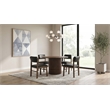 Pemberly Row 5-Piece Round Wood and Faux Leather Dining Set in Black/Walnut