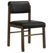 Pemberly Row 5-Piece Round Wood and Faux Leather Dining Set in Black/Walnut