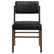 Pemberly Row 5-Piece Round Wood and Faux Leather Dining Set in Black/Walnut