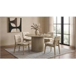 Pemberly Row 5-Piece Round Wood Pedestal Dining Set in Cream/Natural Oak