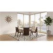 Pemberly Row 5-Piece Round Wood Pedestal Dining Set in Cream/Walnut