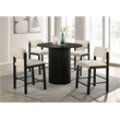 Pemberly Row 5-Piece Fabric Counter Height Dining Set in Cream/Black