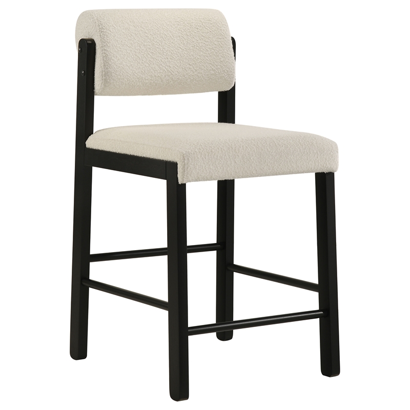 Pemberly Row 5-Piece Fabric Counter Height Dining Set in Cream/Black