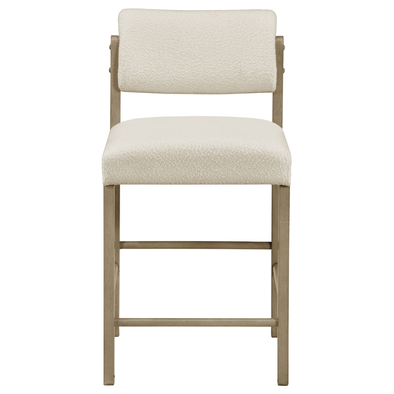 Pemberly Row 5-Piece Fabric Counter Height Dining Set in Cream/Oak