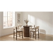 Pemberly Row 5-Piece Fabric Counter Height Dining Set in Cream/Walnut