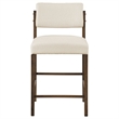 Pemberly Row 5-Piece Fabric Counter Height Dining Set in Cream/Walnut