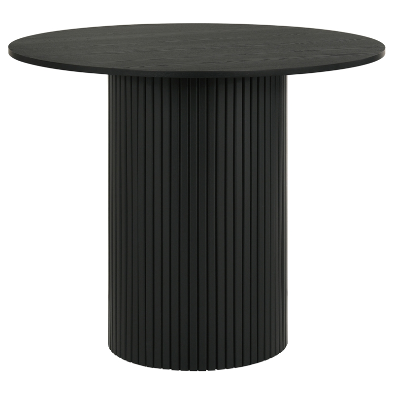 Pemberly Row 5-Piece Faux Leather Counter Height Dining Set in Black
