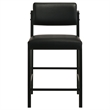 Pemberly Row 5-Piece Faux Leather Counter Height Dining Set in Black
