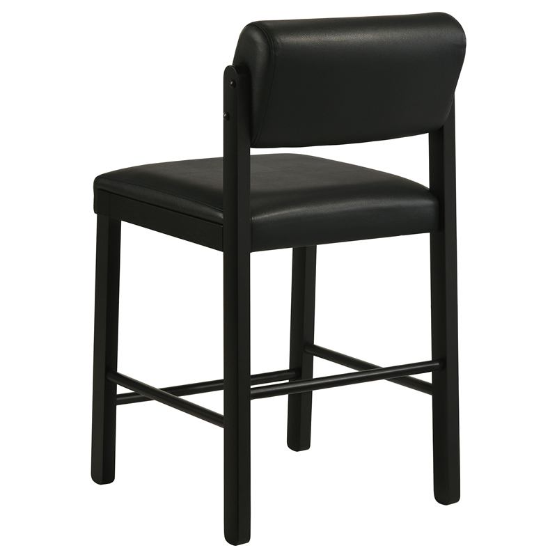 Pemberly Row 5-Piece Faux Leather Counter Height Dining Set in Black
