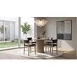 Pemberly Row 5-Piece Faux Leather Counter Height Dining Set in Oak