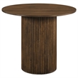 Pemberly Row 5-Piece Faux Leather Counter Height Dining Set in Walnut