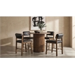 Pemberly Row 5-Piece Faux Leather Counter Height Dining Set in Walnut