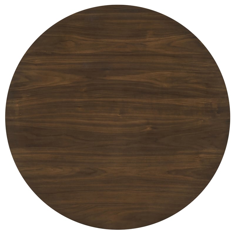 Pemberly Row 5-Piece Faux Leather Counter Height Dining Set in Walnut
