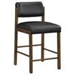 Pemberly Row 5-Piece Faux Leather Counter Height Dining Set in Walnut
