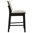 Pemberly Row 5-Piece Round Wood Counter Height Dining Set in Cream/Black