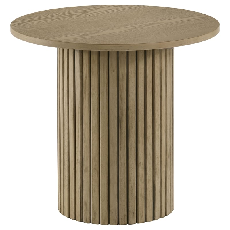 Pemberly Row 5-Piece Round Wood Counter Height Dining Set in Cream/Oak