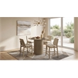 Pemberly Row 5-Piece Round Wood Counter Height Dining Set in Cream/Oak