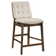 Pemberly Row 5-Piece Round Wood Counter Height Dining Set in Cream/Walnut