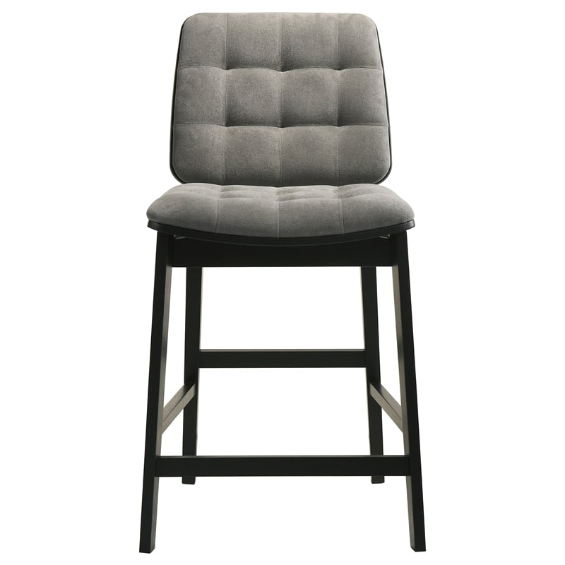 Pemberly Row 5-Piece Velvet Counter Height Dining Set in Gray/Black