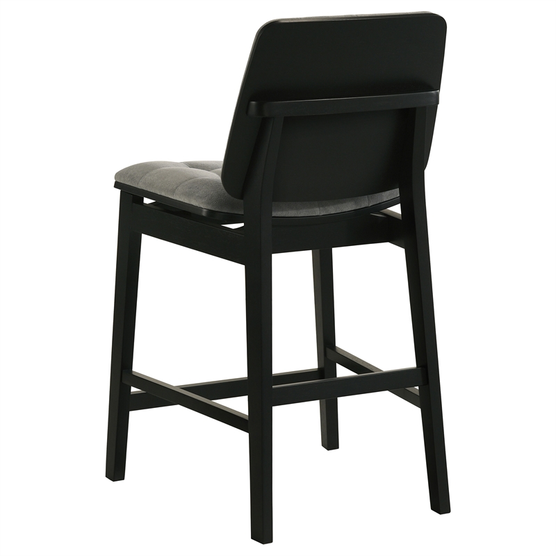 Pemberly Row 5-Piece Velvet Counter Height Dining Set in Gray/Black