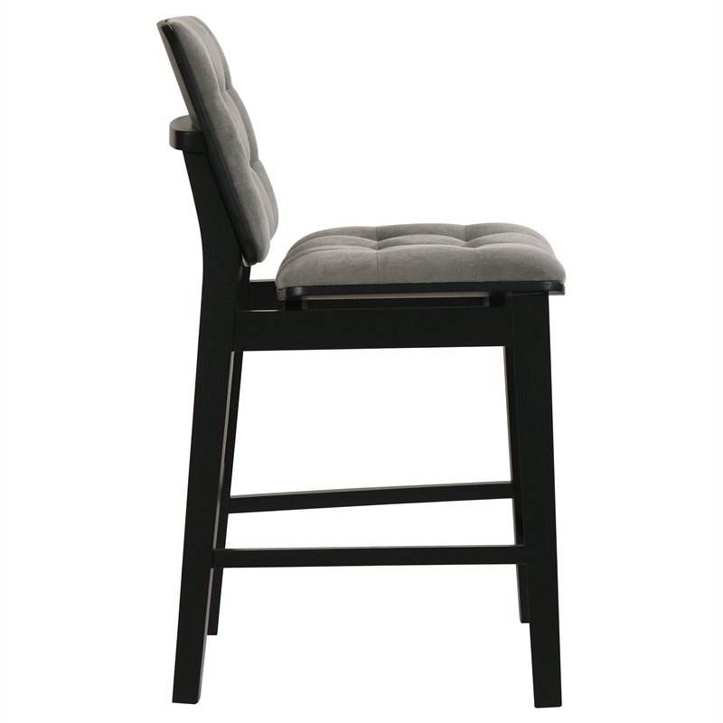 Pemberly Row 5-Piece Velvet Counter Height Dining Set in Gray/Black