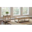 Pemberly Row 2-Piece Transitional Wood Coffee Table Set in Light Elm