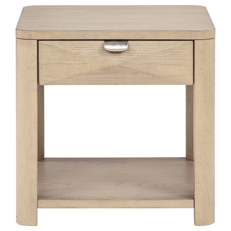 Pemberly Row 2-Piece Transitional Wood Coffee Table Set in Light Elm