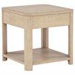 Pemberly Row 2-Piece Transitional Wood Coffee Table Set in Light Elm