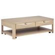 Pemberly Row 2-Piece Transitional Wood Coffee Table Set in Light Elm