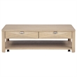 Pemberly Row 2-Piece Transitional Wood Coffee Table Set in Light Elm