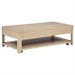 Pemberly Row 2-Piece Transitional Wood Coffee Table Set in Light Elm