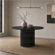 Pemberly Row Round Fluted Transitional Wood Dining Table in Black