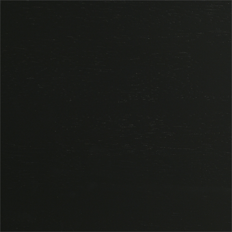Pemberly Row Round Fluted Transitional Wood Dining Table in Black