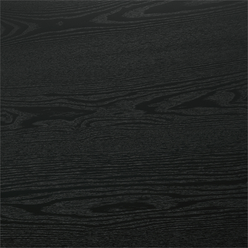 Pemberly Row Round Fluted Transitional Wood Dining Table in Black