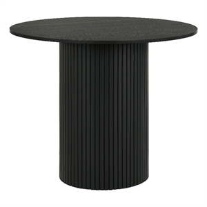 Pemberly Row Round Fluted Wood Counter Height Dining Table in Black