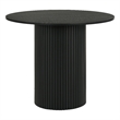 Pemberly Row Round Fluted Wood Counter Height Dining Table in Black
