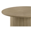 Pemberly Row Round Fluted Wood Counter Height Dining Table in Natural Oak