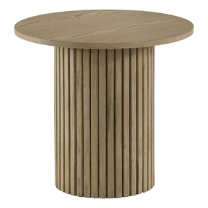 Pemberly Row Round Fluted Wood Counter Height Dining Table in Natural Oak