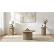 Pemberly Row 3-Piece Round Fluted Coffee and End Table Set in Natural Oak