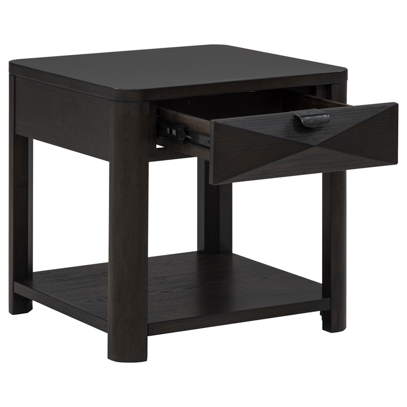 Pemberly Row 2-Piece Transitional Wood Coffee Table Set in Coffee