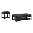 Pemberly Row 2-Piece Transitional Wood Coffee Table Set in Coffee