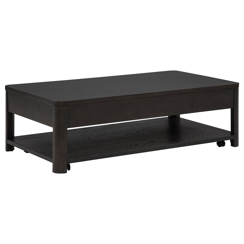 Pemberly Row 3-Piece Transitional Wood Coffee Table Set in Coffee